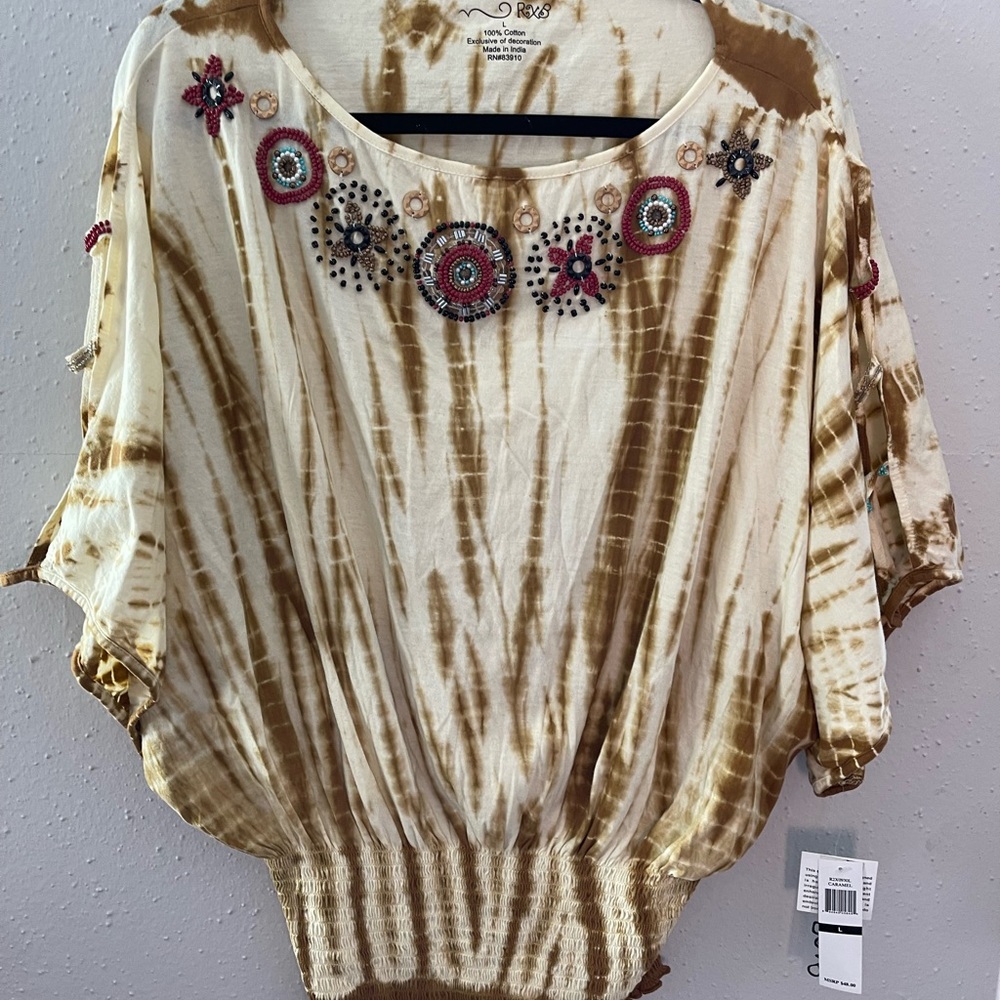 Woman's Boho Tie Dye Cotton Top
